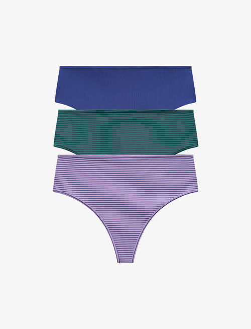 24/7®  Classic High Waist Thong 3 Pack Box