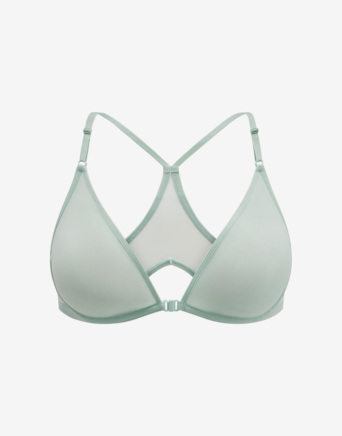 Bare Mesh Front Close Racerback Bra